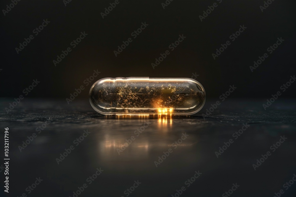 A close-up view of a pill sitting on a flat surface A close-up view of a pill sitting on a flat surface