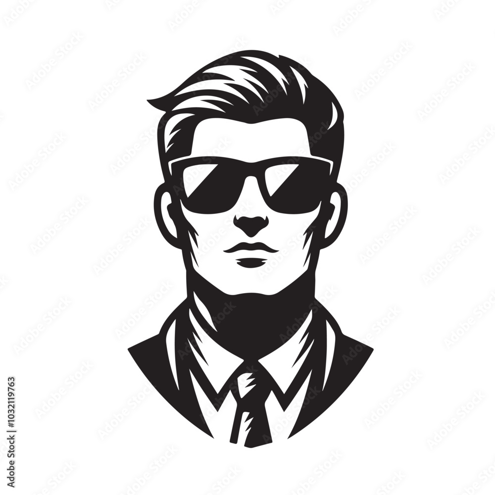 Stylish Man in Suit and Sunglasses.eps
