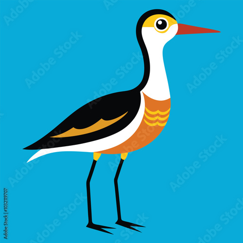 Solid color Upland Sandpiper animal vector design