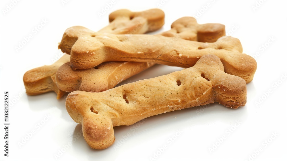 Delicious Bones Biscuits for Dogs Isolated on a White Background Delicious Bones Biscuits for Dogs Isolated on a White Background