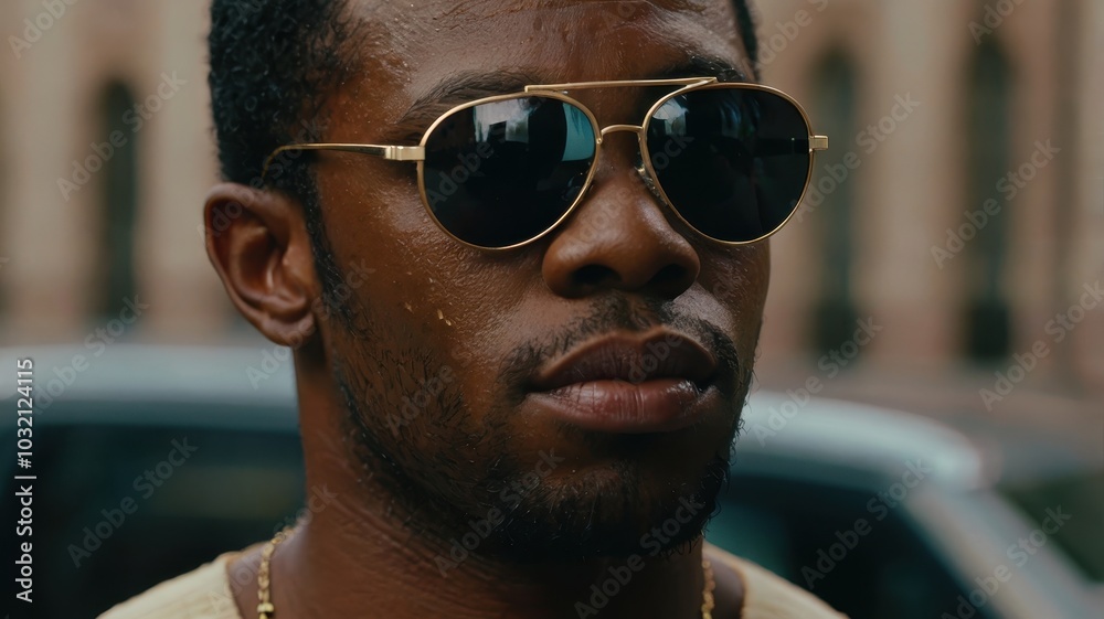 A black man in sunglasses A black man in sunglasses