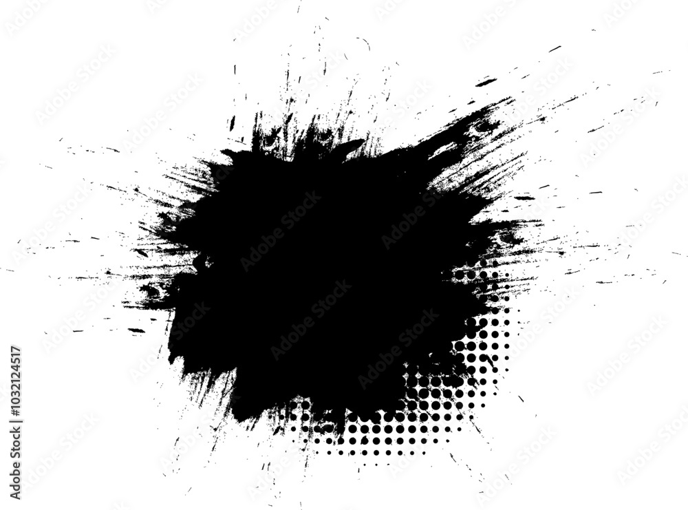 black brush painting splash splatter abstract banner grunge graphic background