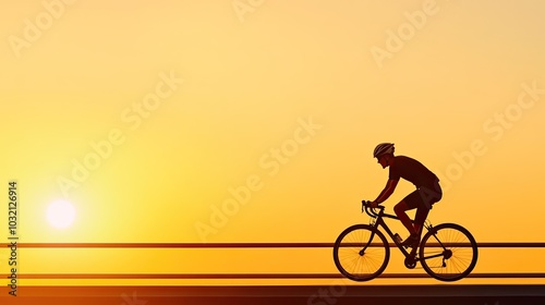 Silhouette of Cyclist Riding Across Sunset Bridge