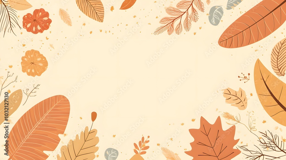 Autumn Leaves Border Frame Background Illustration Fall Foliage Design Autumn Leaves Border Frame Background Illustration Fall Foliage Design