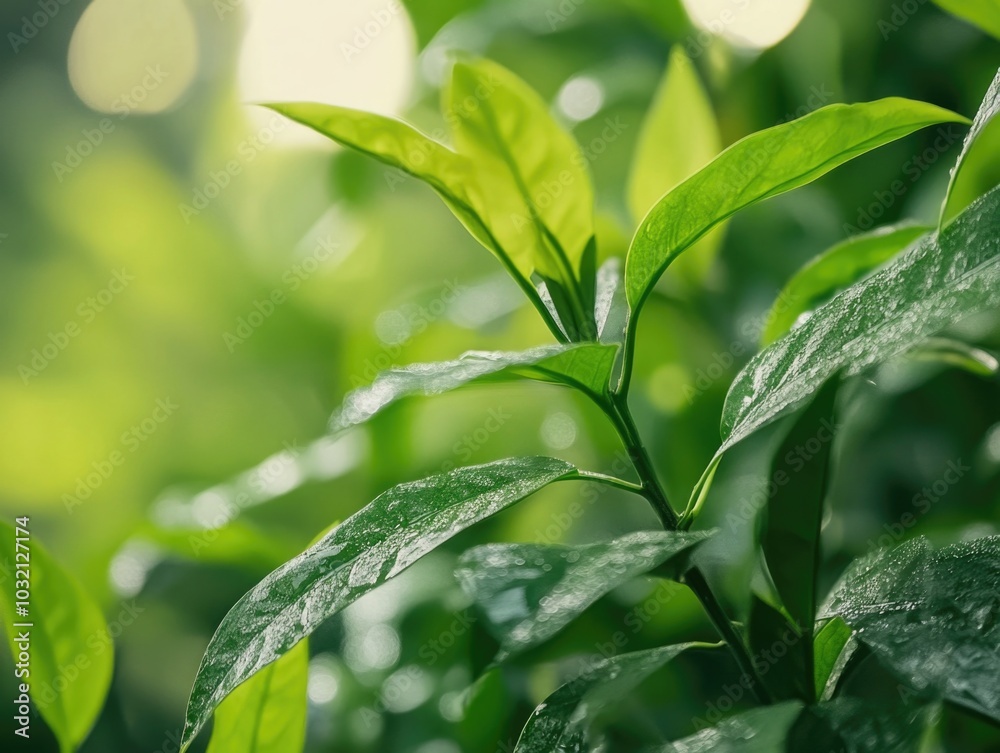Obraz premium Vibrant Tea Plant in Full Bloom