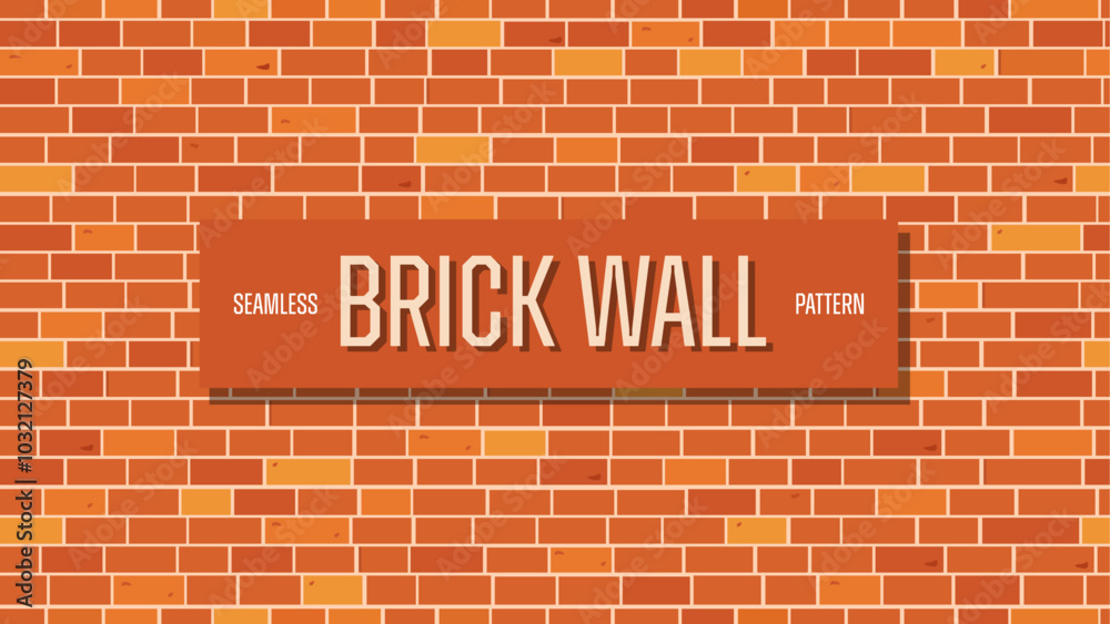 Fototapeta premium Brick Wall. Seamless pattern. Clay blocks, masonry. Vector illustration. 