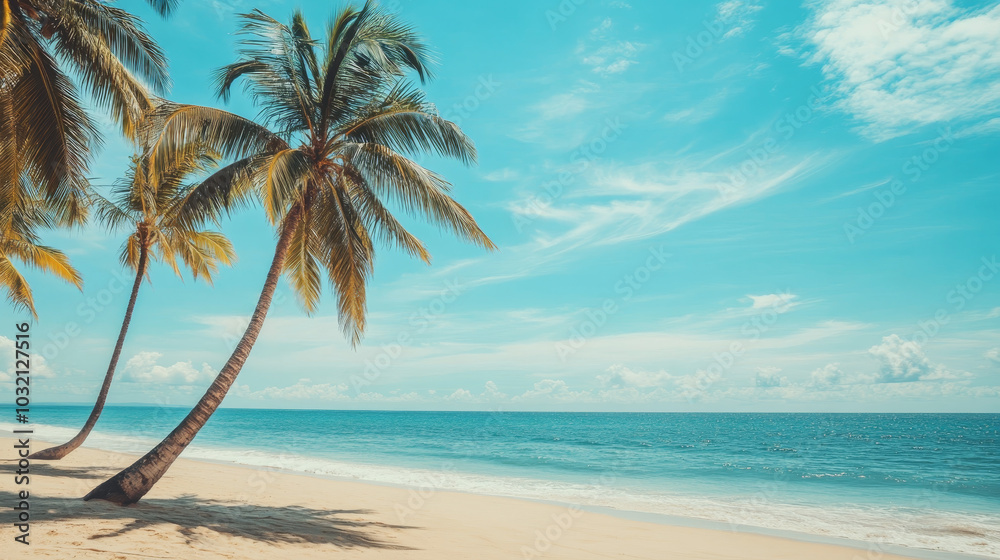 A serene sunrise at the beach paints the sky in vibrant hues of orange, pink, and gold. A serene sunrise at the beach paints the sky in vibrant hues of orange, pink, and gold.