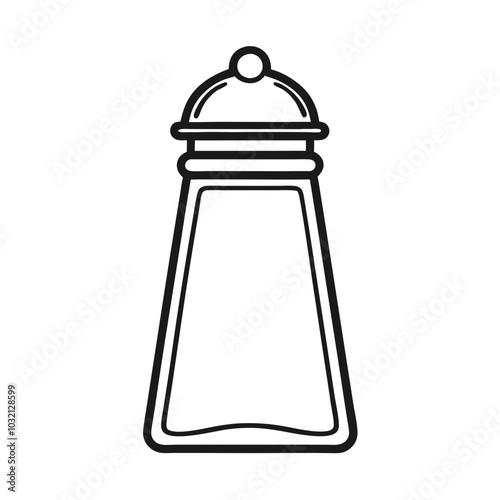 Outline design of a salt shaker with a lid 
