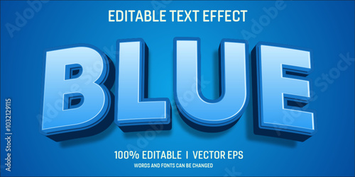 editable blue vector text effect with modern style design