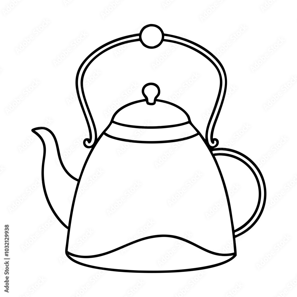 Outline design of a kettle with a handle
Outline design of a kettle with a handle