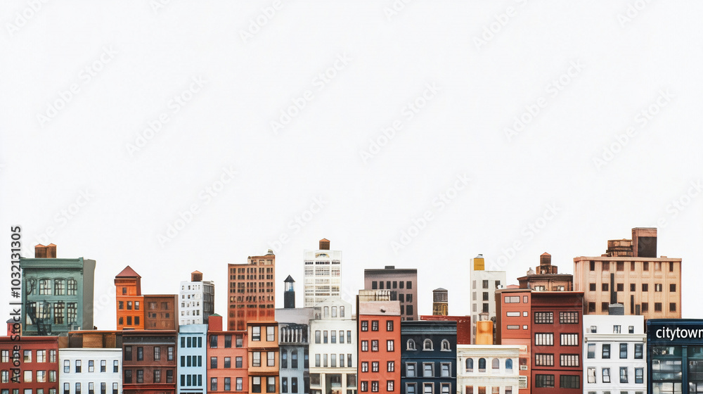 A cityscape with colorful buildings of various heights on a light background, dominated by pastel shades. The buildings feature diverse architecture, giving the image a stylish A cityscape with colorful buildings of various heights on a light background, dominated by pastel shades. The buildings feature diverse architecture, giving the image a stylish