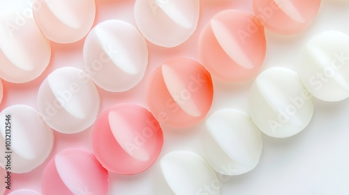 Soft-colored circles in a gradient pattern transitioning to white, creating a serene visual effect, harmonious and calming design.