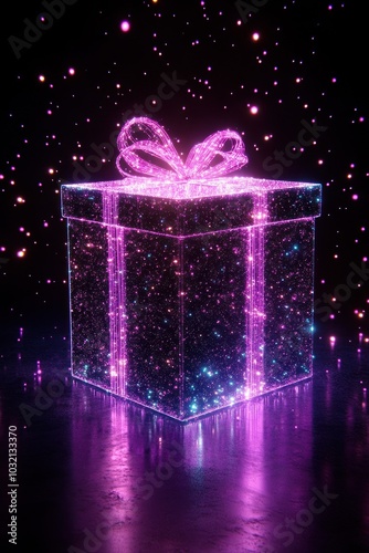 Glowing purple box radiating mystery and intrigue