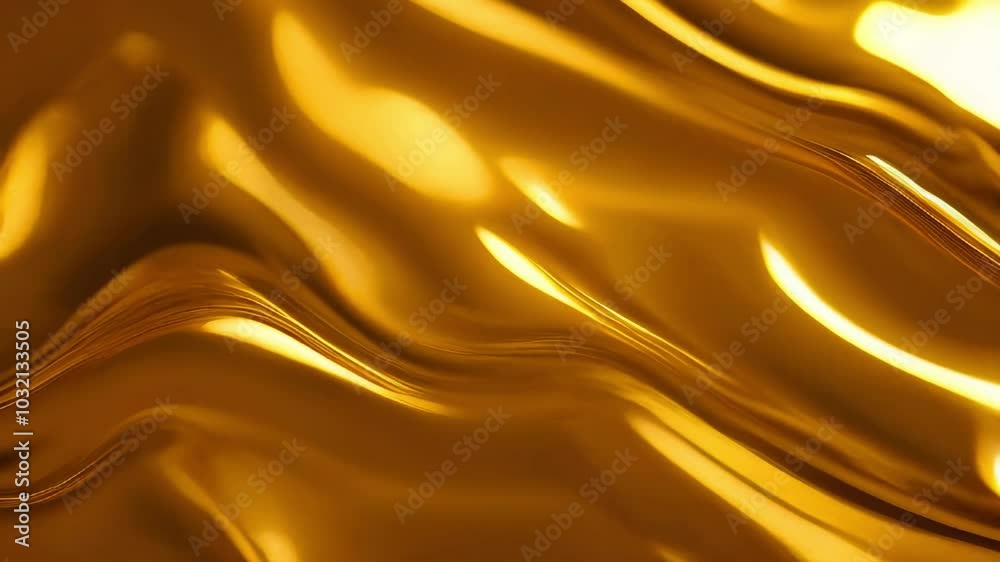 Waves of liquid glossy gold metal, glossy mirror chrome, water effect. Animation Liquid metal background, texture Waves of liquid glossy gold metal, glossy mirror chrome, water effect. Animation Liquid metal background, texture