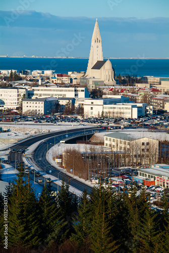 Reykjavik, the capital of Iceland, in winter