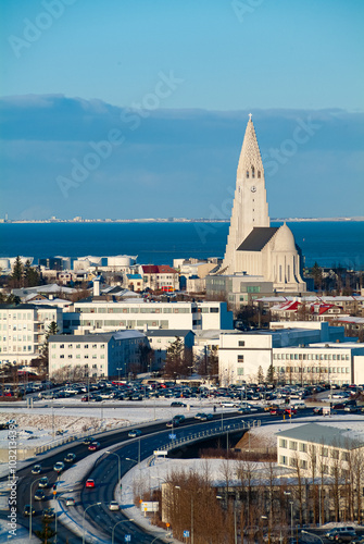 Reykjavik, the capital of Iceland, in winter