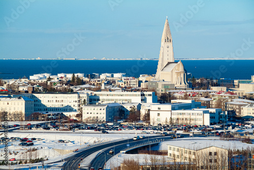 Reykjavik, the capital of Iceland, in winter photo