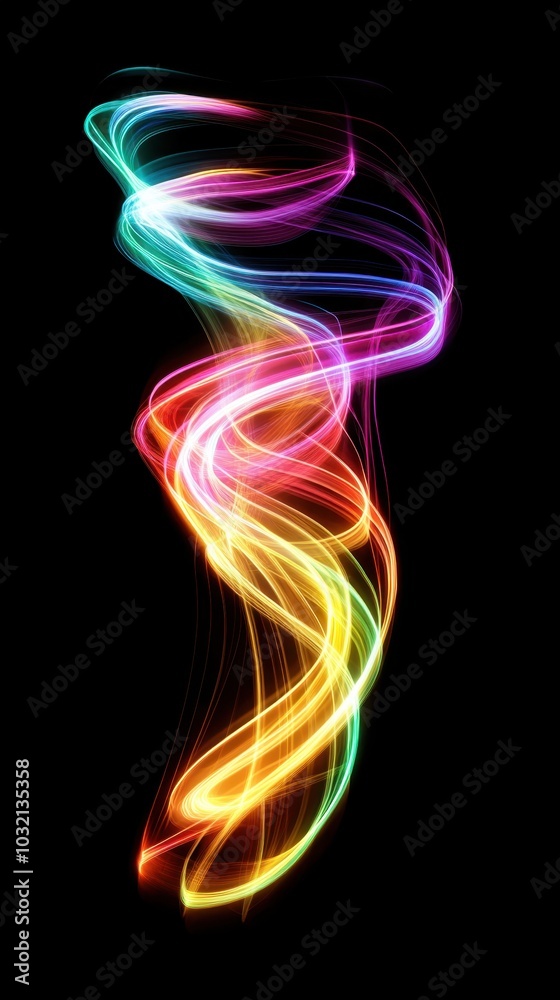 Vibrant Abstract Flowing Light with Rainbow Colors Vibrant Abstract Flowing Light with Rainbow Colors