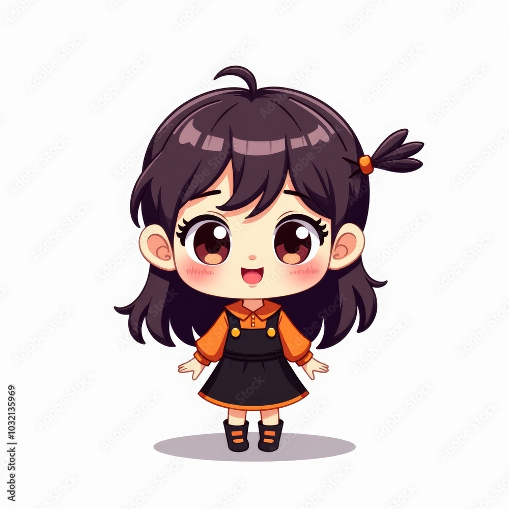 Fototapeta premium cute halloween character isolated witch