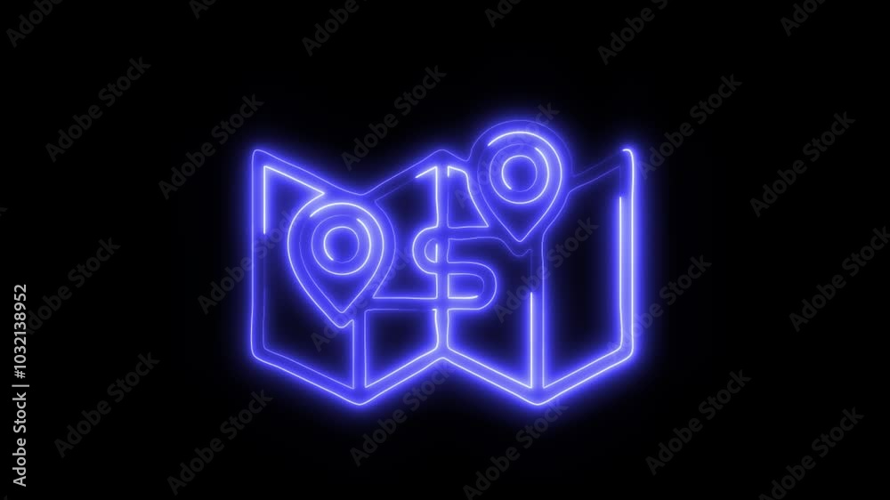 Glowing Travel Itinerary Icon in HD Video Neon Animation – Planning and Schedule Symbol on Black Background Glowing Travel Itinerary Icon in HD Video Neon Animation – Planning and Schedule Symbol on Black Background