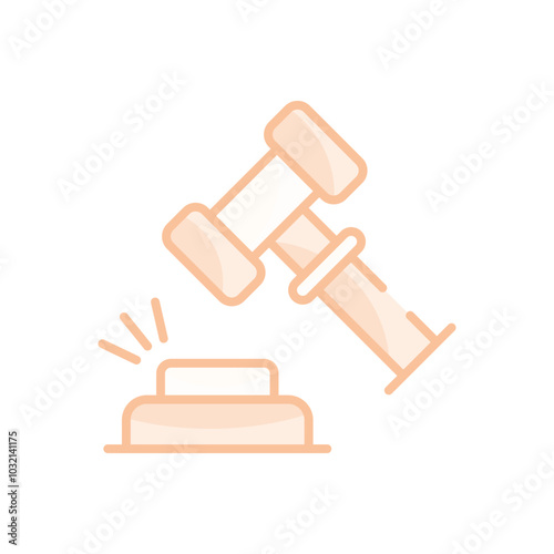 Online Auction Hammer vector icon