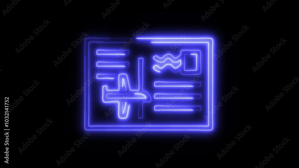 Glowing Travel Postcard Icon in HD Video Neon Animation – Souvenir and Communication Symbol on Black Background Glowing Travel Postcard Icon in HD Video Neon Animation – Souvenir and Communication Symbol on Black Background