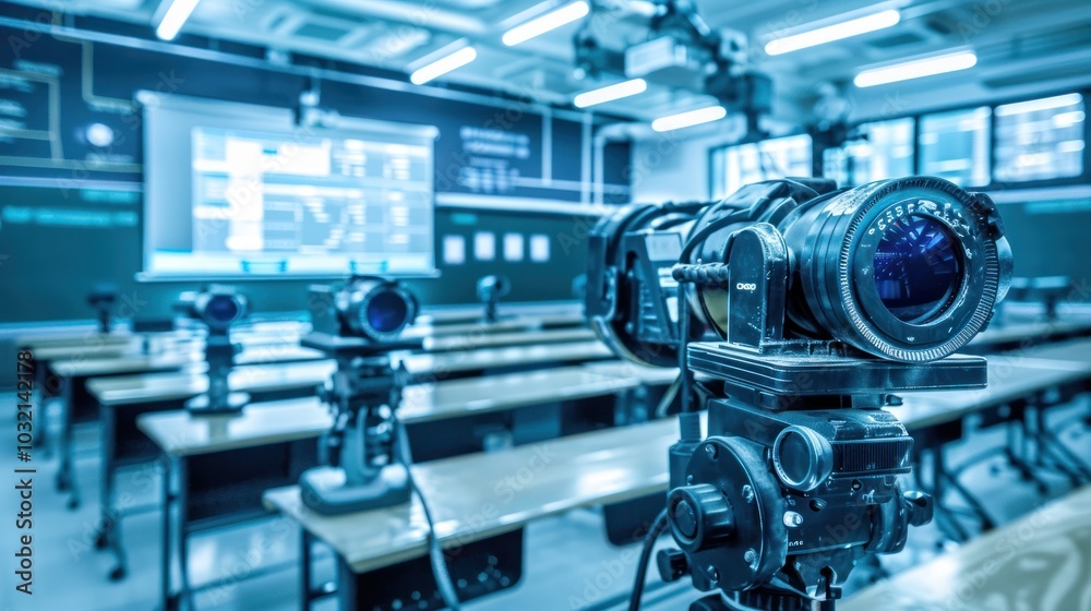 Professional Video Camera in a Classroom Setting