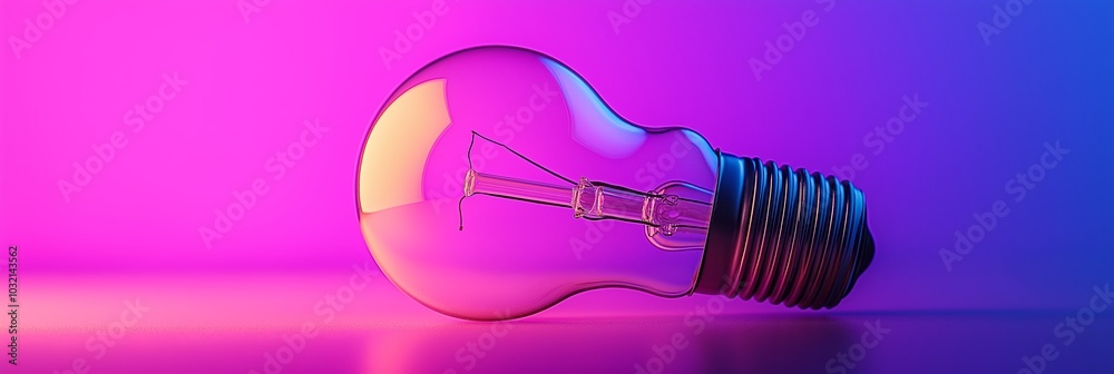 A glowing light bulb set against a vivid purple and pink gradient, symbolizing creativity and innovation. A glowing light bulb set against a vivid purple and pink gradient, symbolizing creativity and innovation.
