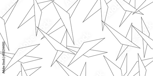 Abstract background with liens and triangles shape on white background. White and grey geometric overlapping rectangle pattern Geometric background soft shadows as patten ..White polygon textured .	
