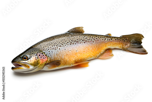 Fresh trout on white background