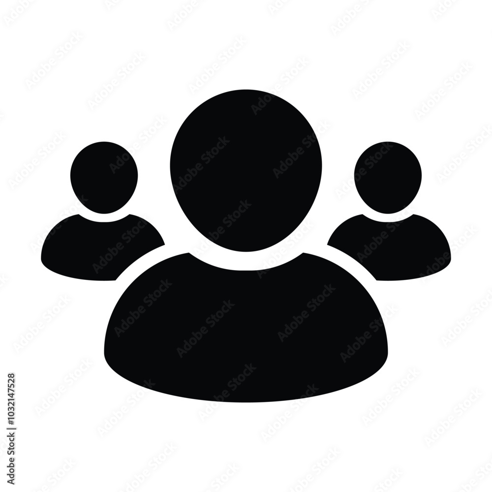 People icon vector group of persons symbol avatar for business management team in glyph pictogram illustration People icon vector group of persons symbol avatar for business management team in glyph pictogram illustration