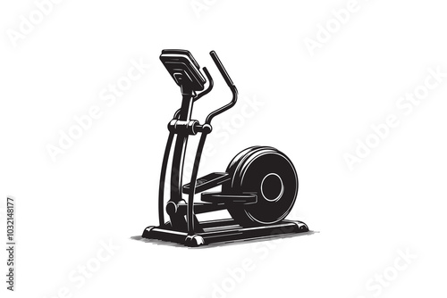 Elliptical Machine Silhouette Illustration