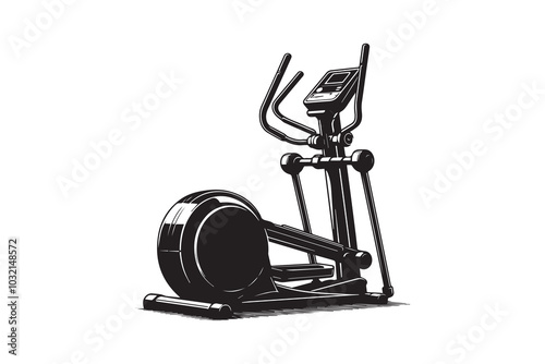 Elliptical Machine Silhouette Illustration