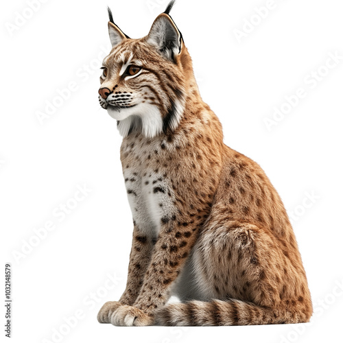 lynx on isolated white background PNG