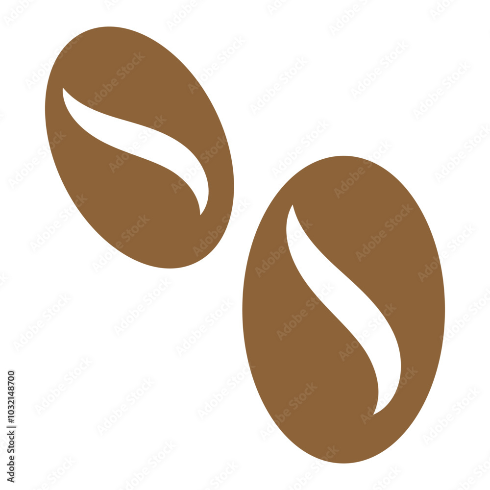 Coffee beans icon. Coffee beans icon, vector logo design. Coffee beans icon isolated on white background. Flat vector illustration. EPS 10