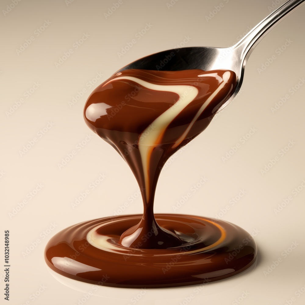 melted chocolate dripping on spoon melted chocolate dripping on spoon