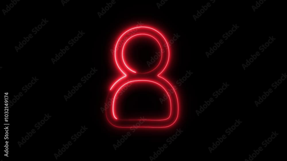 Glowing User Icon in HD Video Neon Animation – Profile and Identity Symbol on Black Background Glowing User Icon in HD Video Neon Animation – Profile and Identity Symbol on Black Background
