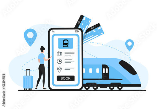 Travel concept. Colored vector flat illustration. White background.