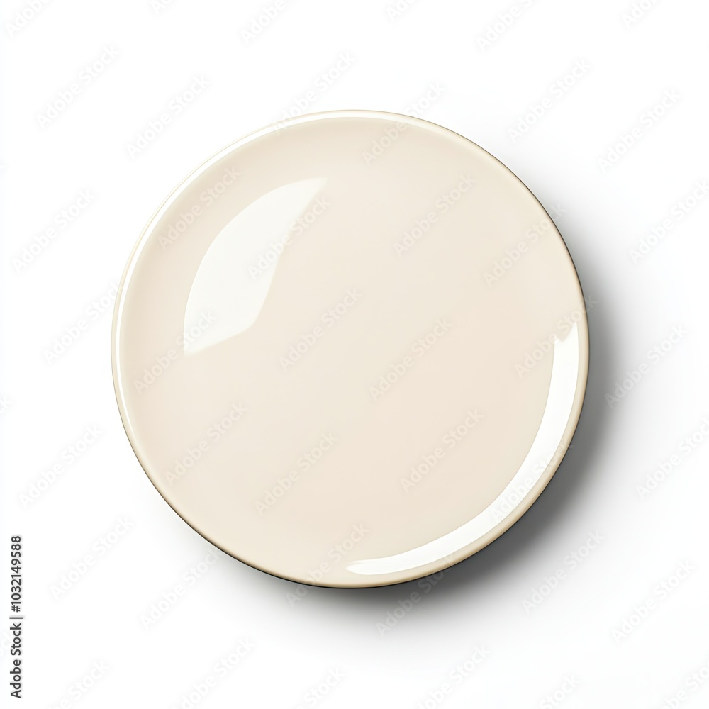 Perfectly Isolated Beige Plate with Soft Lighting