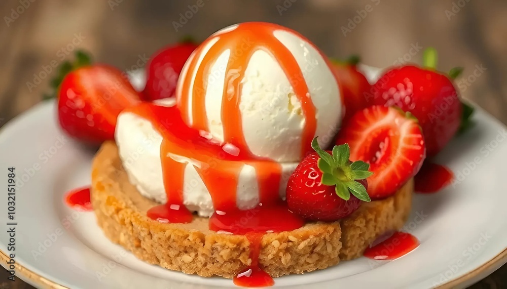 Fototapeta premium cake with strawberries