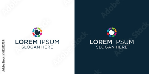 swirling circles of colorful logos and eyes inside