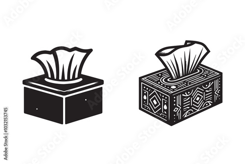 Tissue Box Silhouette Illustration