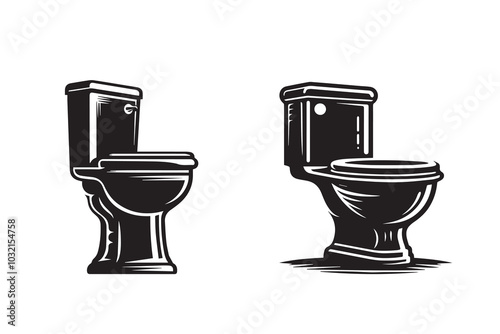 Commode Toilet Silhouette Illustration