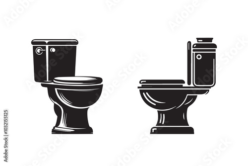 Commode Toilet Silhouette Illustration