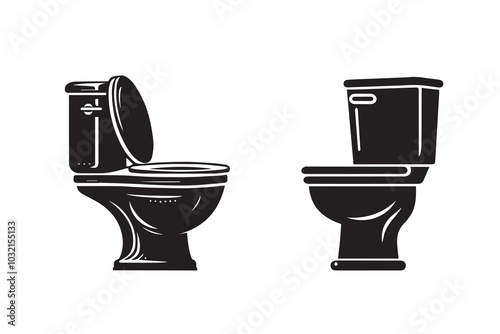 Commode Toilet Silhouette Illustration