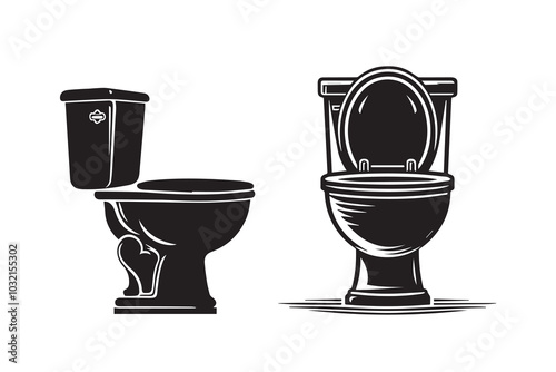 Commode Toilet Silhouette Illustration