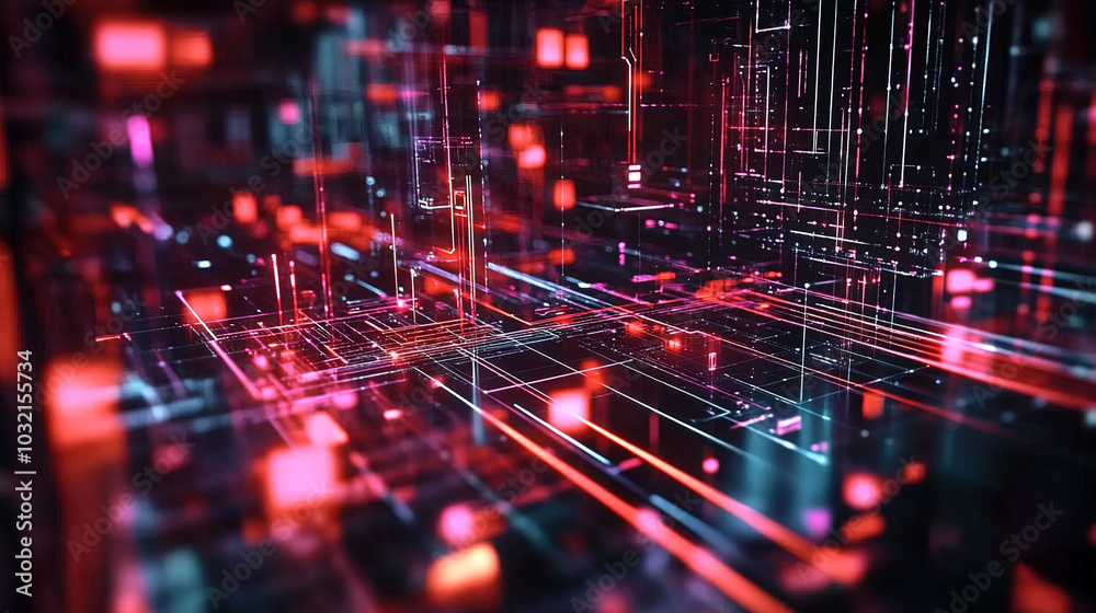 Abstract background of digital tunnel space