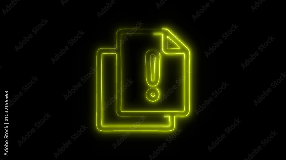 Glowing Warning Icon in HD Video Neon Animation – Caution and Alert Symbol on Black Background Glowing Warning Icon in HD Video Neon Animation – Caution and Alert Symbol on Black Background