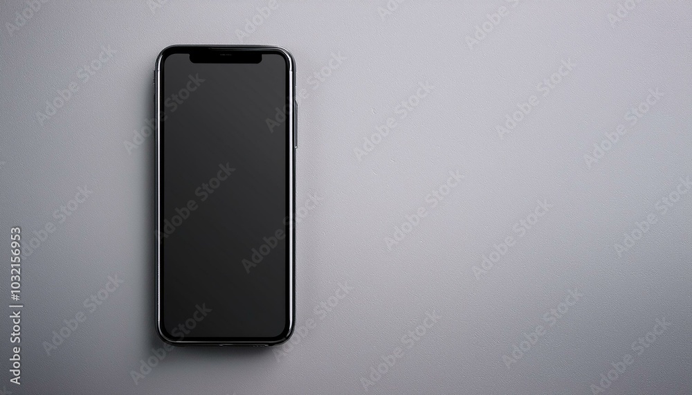 Black smartphone mockup on a clean background for design presentation. 3D Rendering Black smartphone mockup on a clean background for design presentation. 3D Rendering