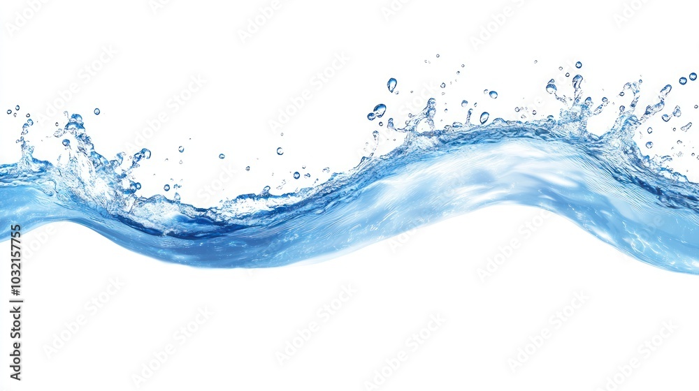 Water Splashing on White Background Water Splashing on White Background